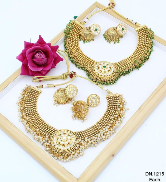 Jewellery Gold Plated Necklace Set with Earrings