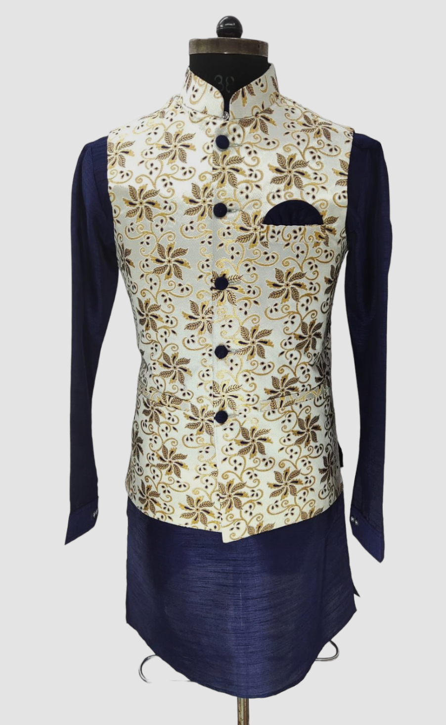 Red silk Blend Nehru Jacket