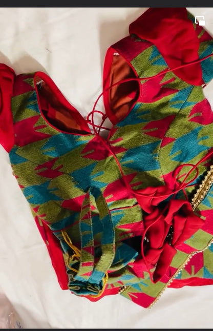 Ready to wear Dhaka Boarder design Sari Set