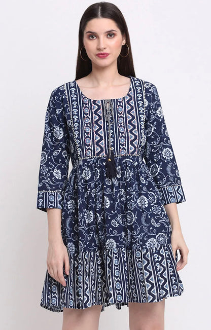 Navy Blue Tunic | Summer Outfit | Cotton Gown