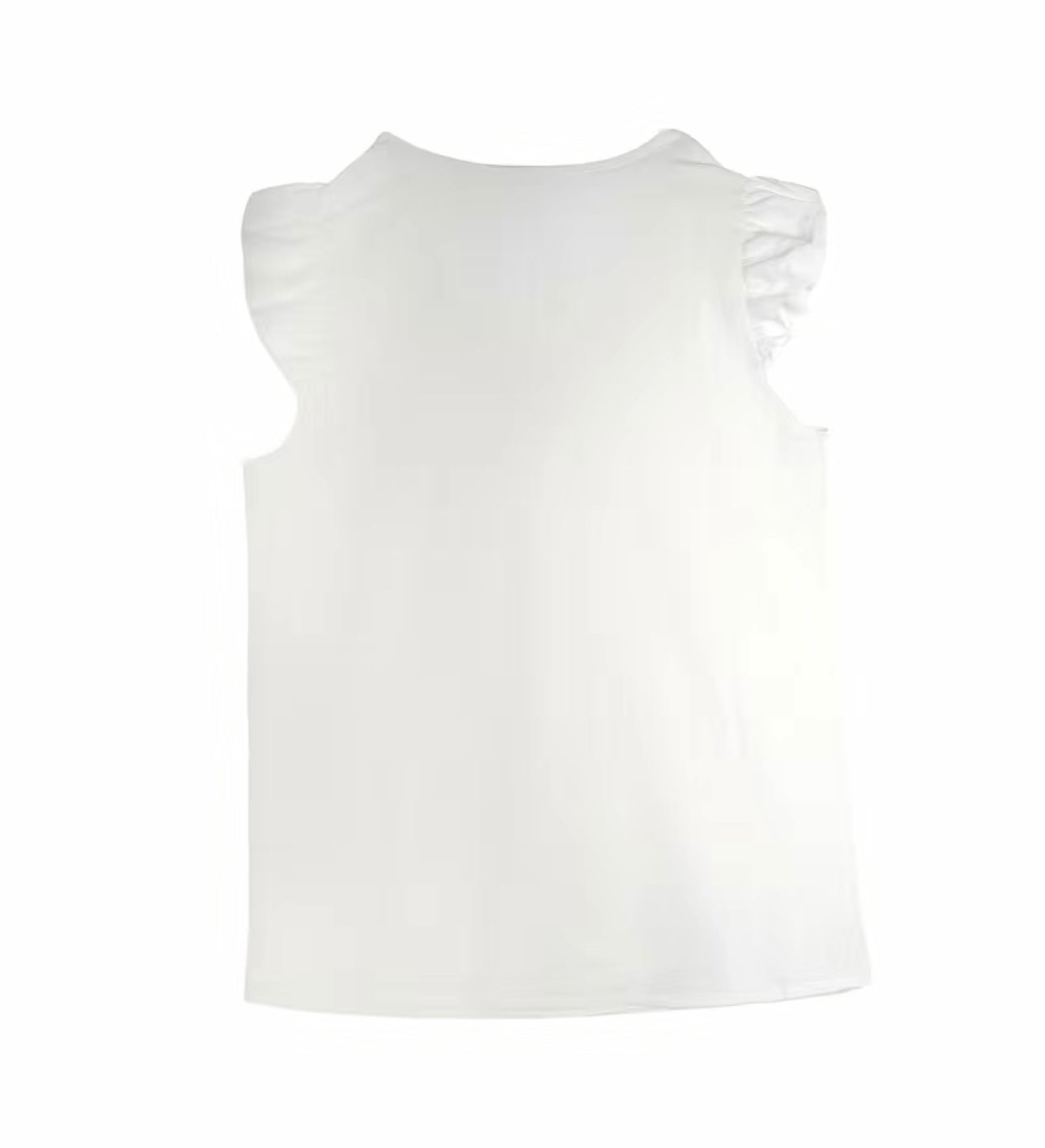 Lace Stitching Ruffle Trim T-Shirt