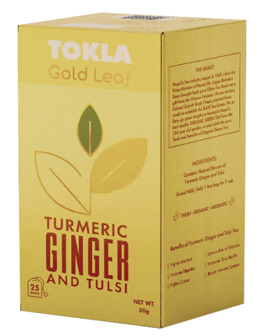 Tokla Gold Leaf, Turmeric Ginger and Tulsi 50 Gram