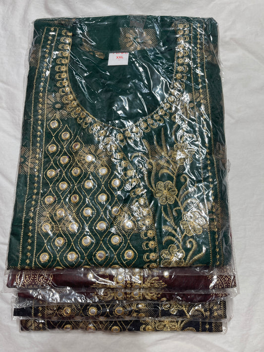 Cotton Kurtha with mirror work