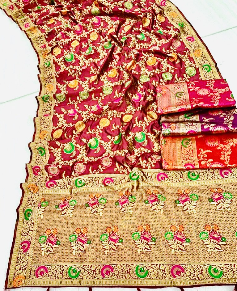 Mina Work Dola Silk Saree